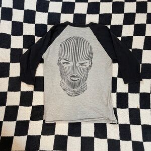 badwood raglan made in la ski mask graphic size small